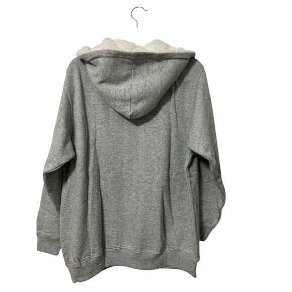 Aerie Women's Sweatshirt Jacket Size Small Full Zip White Sherpa Lining Pockets - Picture 3 of 9